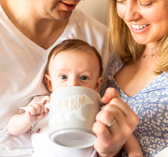 Parents with newborn baby.