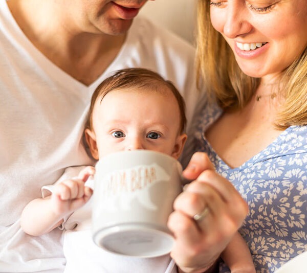 Parents with newborn baby.